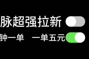 微脈超強拉新， 兩分鐘1單， 一單利潤5塊，適合小白