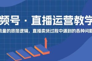 視頻號(hào) 直播運(yùn)營(yíng)教學(xué)：直播流量的底層邏輯，直播賣(mài)貨過(guò)程中遇到的各種問(wèn)題