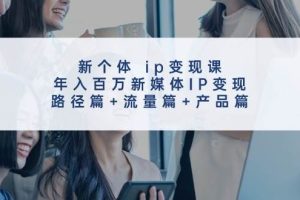新個體 ip變現課，年入百萬新媒體IP變現，路徑篇+流量篇+產品篇