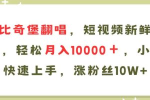 AI比奇堡翻唱歌曲，短視頻新鮮賽道，輕松月入10000＋，小白快速上手，…