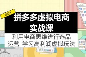 拼多多虛擬電商實戰(zhàn)課：利用電商思維進行選品+運營，學習高利潤虛擬玩法