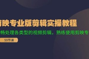 剪映專業(yè)版剪輯實操教程：流暢處理各類型的視頻剪輯，熟練使用剪映專業(yè)版