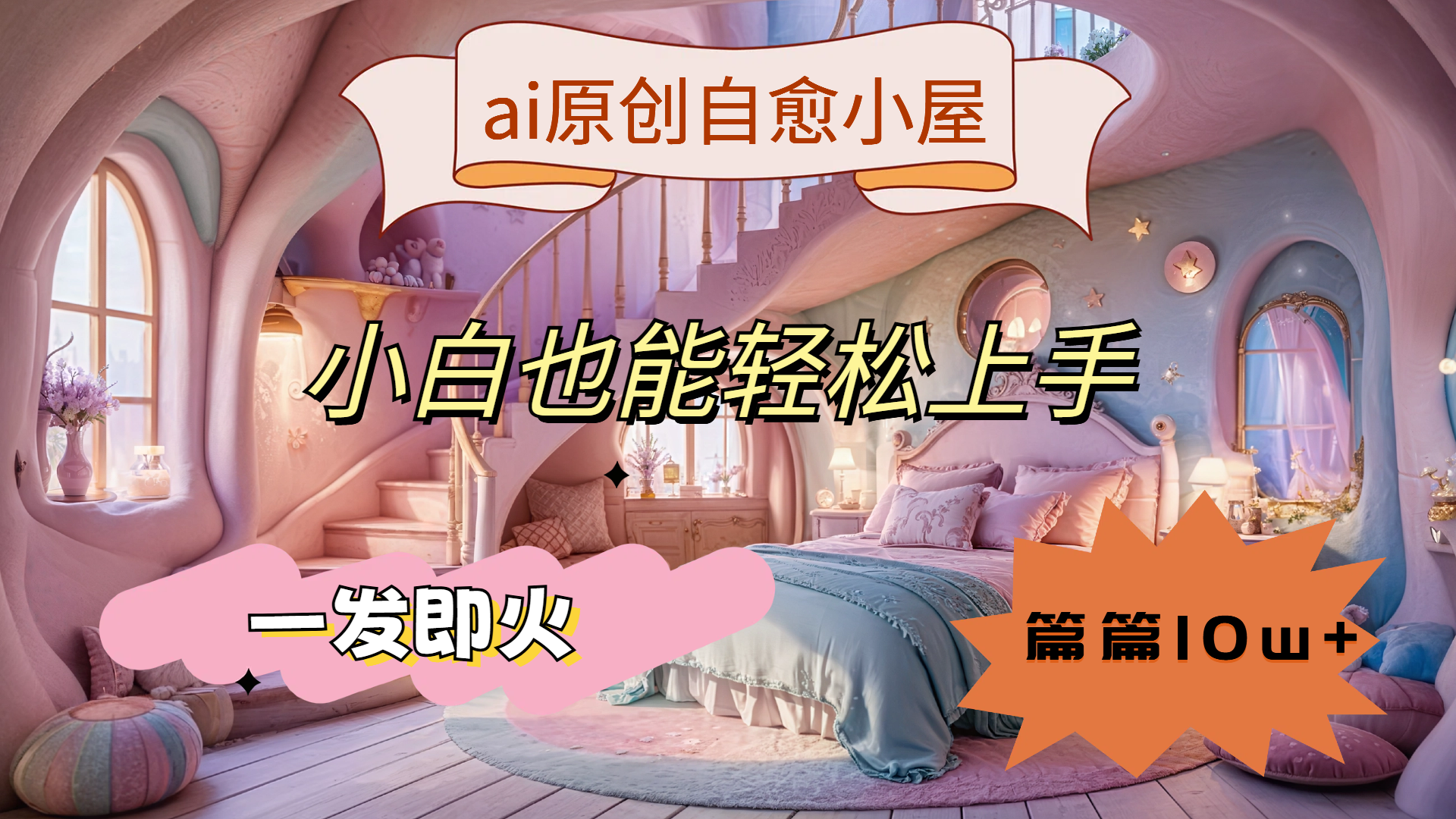 ai原創(chuàng)治愈小屋，小白也能輕松上手，一發(fā)即火，篇篇10w+