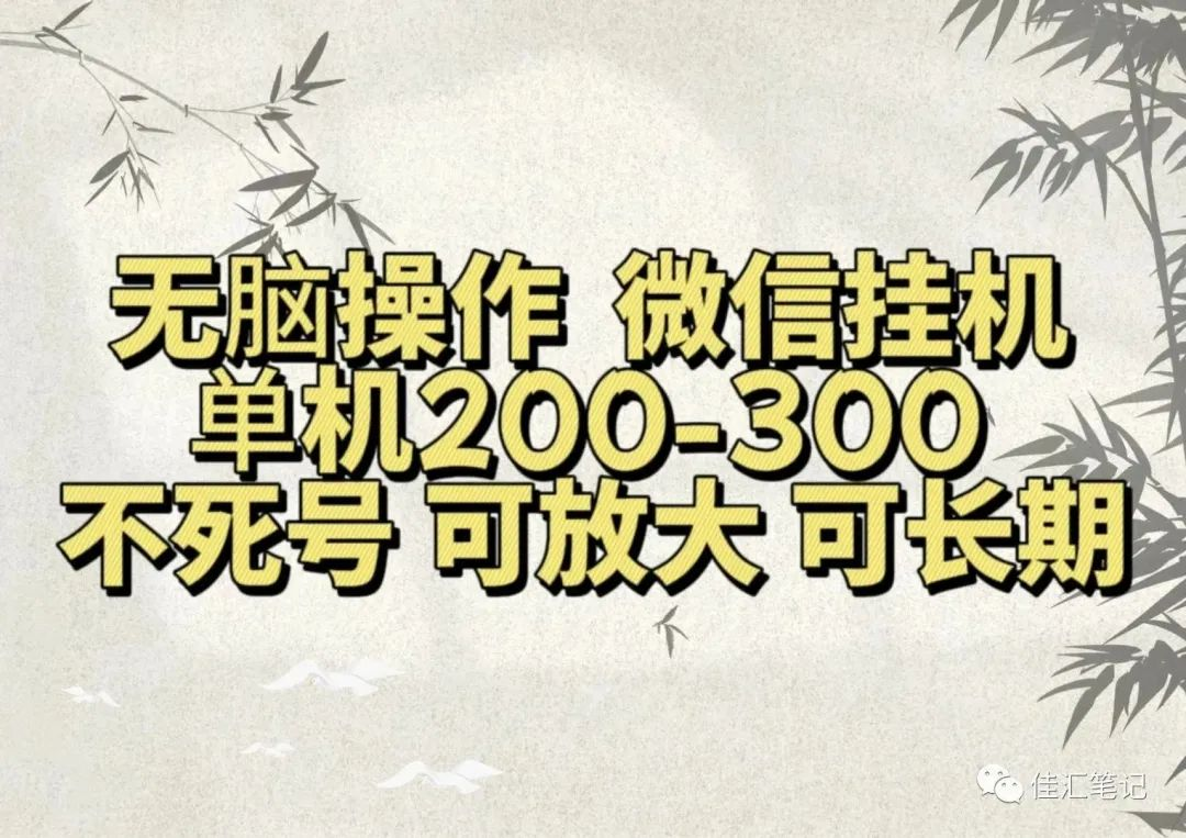 無腦操作微信視頻號掛機單機200-300一天，不死號，可放大，工作室實測