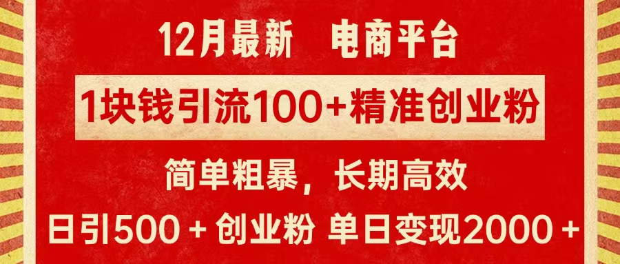 拼多多淘寶電商平臺1塊錢引流100個(gè)精準(zhǔn)創(chuàng)業(yè)粉，簡單粗暴高效長期精準(zhǔn)，單人單日引流500+創(chuàng)業(yè)粉，日變現(xiàn)2000+