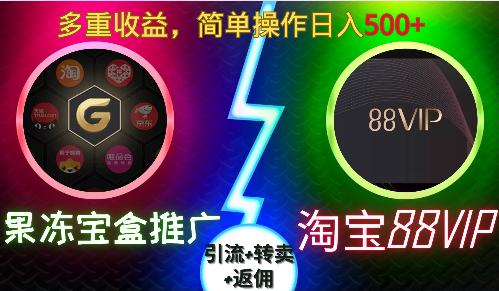 果凍寶盒推廣88VIP，引流+轉賣+返傭，多重收益，簡單操作日入500+