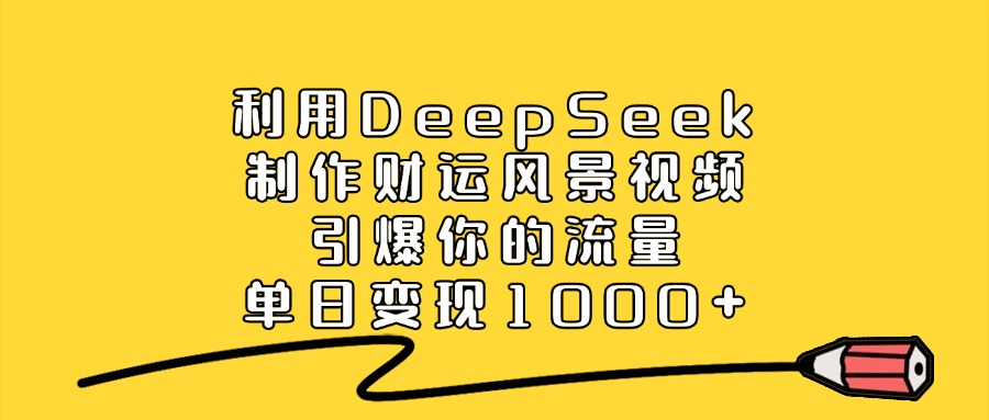 利用DeepSeek制作財運(yùn)風(fēng)景視頻，引爆你的流量，單日變現(xiàn)1000+