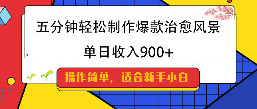 五分鐘輕松制作爆款治愈風(fēng)景，單日收入900+