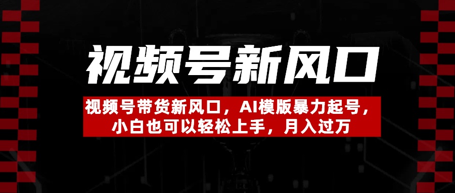 視頻號帶貨新風口，AI模版暴力起號，小白也可以輕松上手，月入過萬