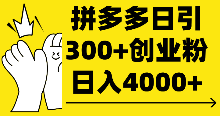 拼多多日引300+創業粉 日入4000+