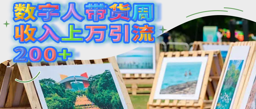 數(shù)字人帶貨周收入上萬引流200+