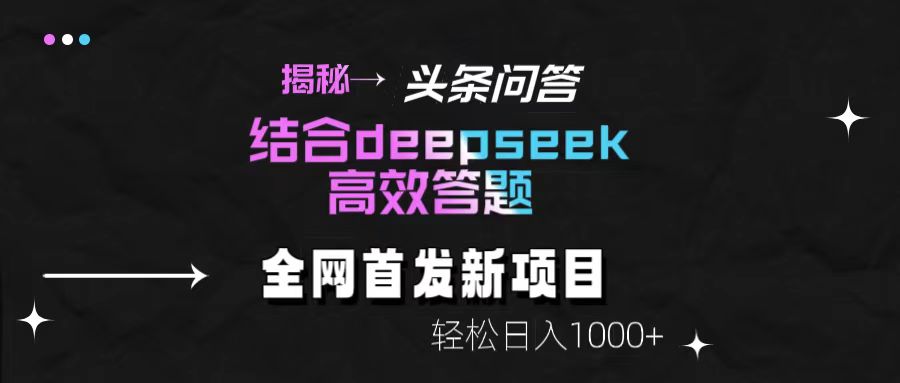 揭秘頭條問答新玩法！結合deepseek高效答題，輕松日入1000+插圖