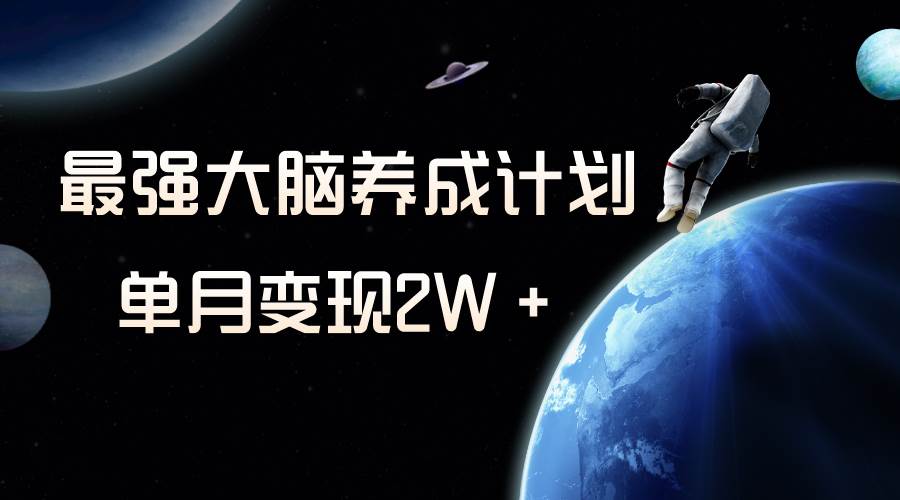 冷門虛擬項目，最強大腦養成計劃，一個月變現2W＋