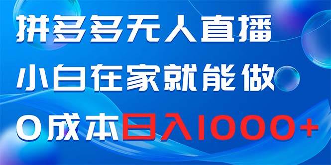 拼多多無人直播，小白在家就能做，0成本日入1000