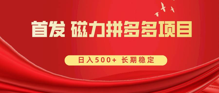 首發 磁力拼多多自擼  日入500