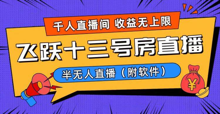 爆火飛躍十三號房半無人直播，一場直播上千人，日入過萬?。ǜ杰浖┎鍒D