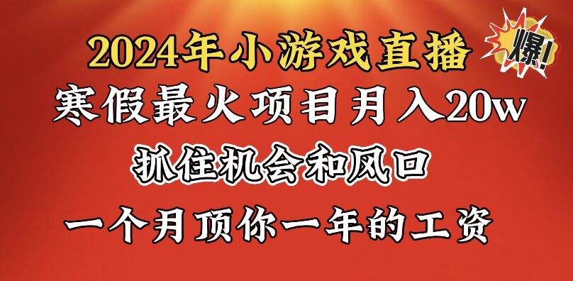 2024年寒假爆火項目，小游戲直播月入20w ，學會了之后你將翻身