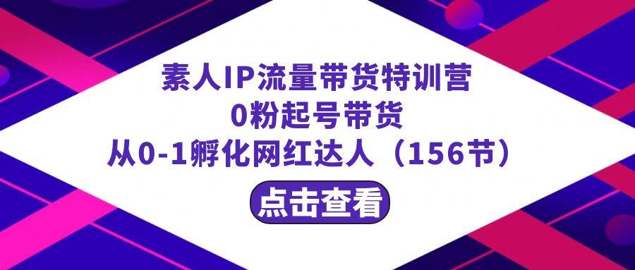 繁星·計劃素人IP流量帶貨特訓營：0粉起號帶貨 從0-1孵化網紅達人（156節）