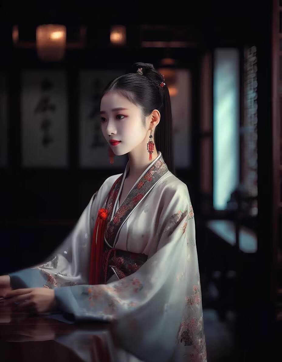 Midjourney關鍵詞-AI生成中國風古裝漢服美女人像提示關鍵詞插圖7