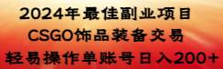 2024年最佳副業項目 CSGO飾品裝備交易 輕易操作單賬號日入200+