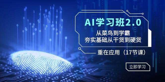 AI學(xué)習(xí)班2.0：從菜鳥到學(xué)霸，夯實(shí)基礎(chǔ)從干貨到硬貨，重在應(yīng)用（17節(jié)課）