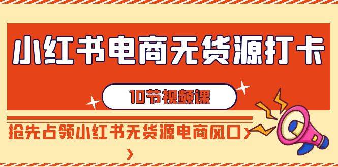 小紅書電商-無貨源打卡，搶先占領(lǐng)小紅書無貨源電商風(fēng)口（10節(jié)課）