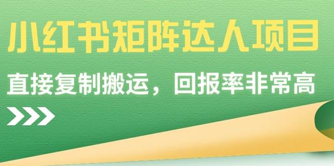 小紅書矩陣達人項目，直接復制搬運，回報率非常高
