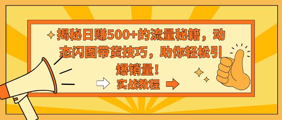 揭秘日賺500+的流量秘籍，動態(tài)閃圖帶貨技巧，助你輕松引爆銷量！