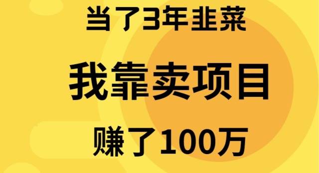 當了3年韭菜，我靠賣項目賺了100萬