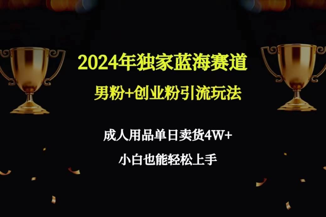 2024年獨家藍海賽道男粉+創業粉引流玩法，成人用品單日賣貨4W+保姆教程