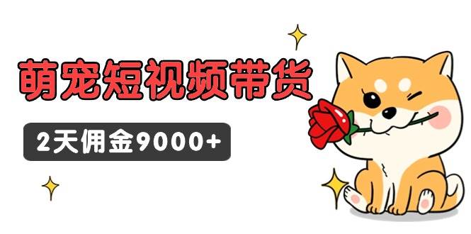東哲日記·萌寵短視頻帶貨，2天傭金9000+