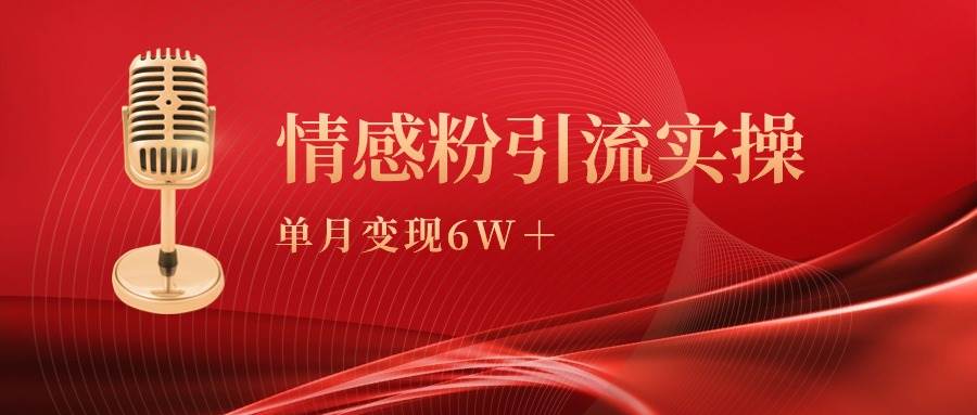 單月變現6w+，情感粉引流變現實操課