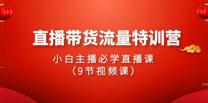2024直播帶貨流量特訓(xùn)營(yíng)，小白主播必學(xué)直播課（9節(jié)視頻課）