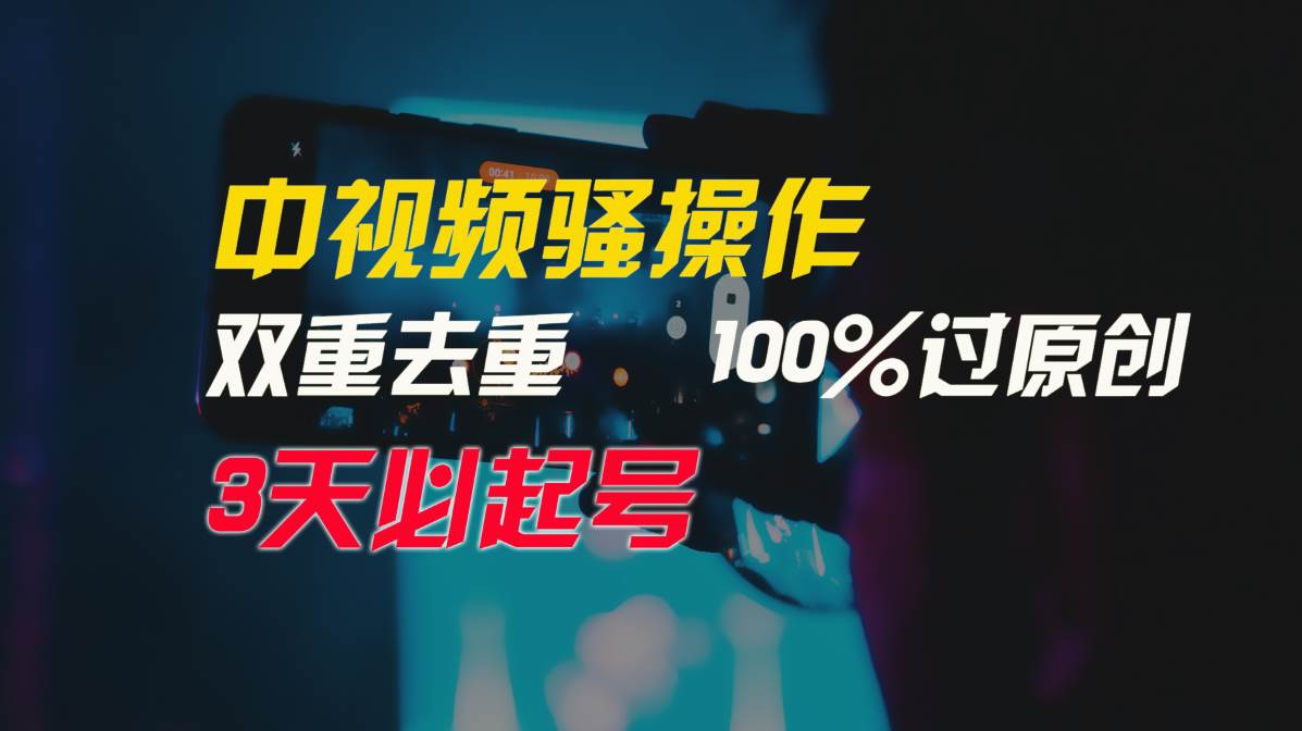 中視頻騷操作，雙重去重100%過原創(chuàng)，3天比必起號，簡單無腦，月入3W+
