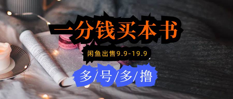 每天花1分錢買一本書，閑魚出售9.9-19.9不等，多賬號(hào)多擼 新手小白均可操作