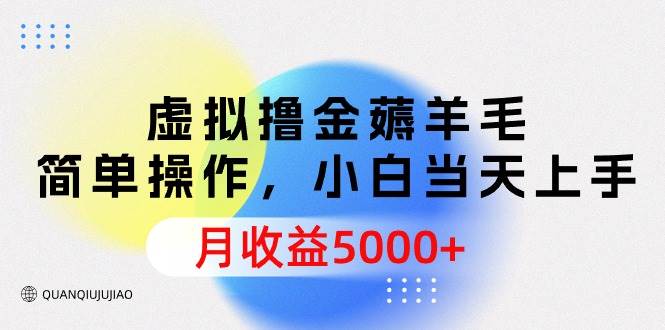 虛擬擼金薅羊毛，簡(jiǎn)單操作，小白當(dāng)天上手，月收益5000+