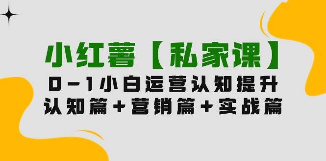 小紅薯【私家課】0-1玩賺小紅書內容營銷，認知篇+營銷篇+實戰篇（11節課）