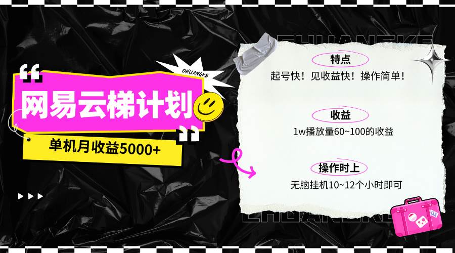 最新網易云梯計劃網頁版，單機月收益5000+！可放大操作