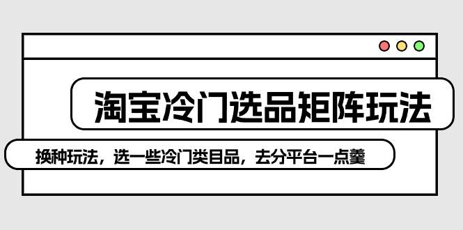 淘寶冷門選品矩陣玩法：換種玩法，選一些冷門類目品，去分平臺一點(diǎn)羹