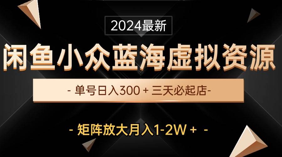 最新閑魚小眾藍海虛擬資源，單號日入300＋，三天必起店，矩陣放大月入1-2W