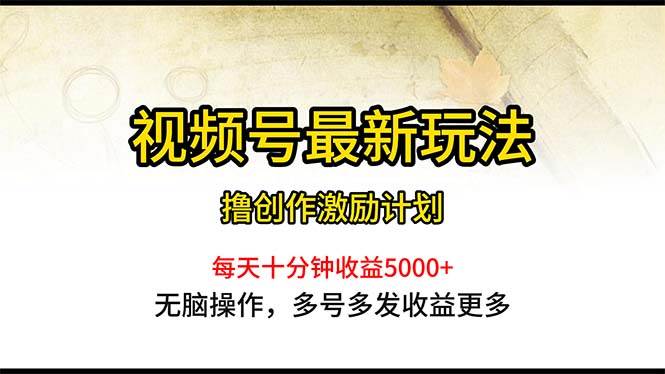 視頻號(hào)最新玩法，每日一小時(shí)月入5000+