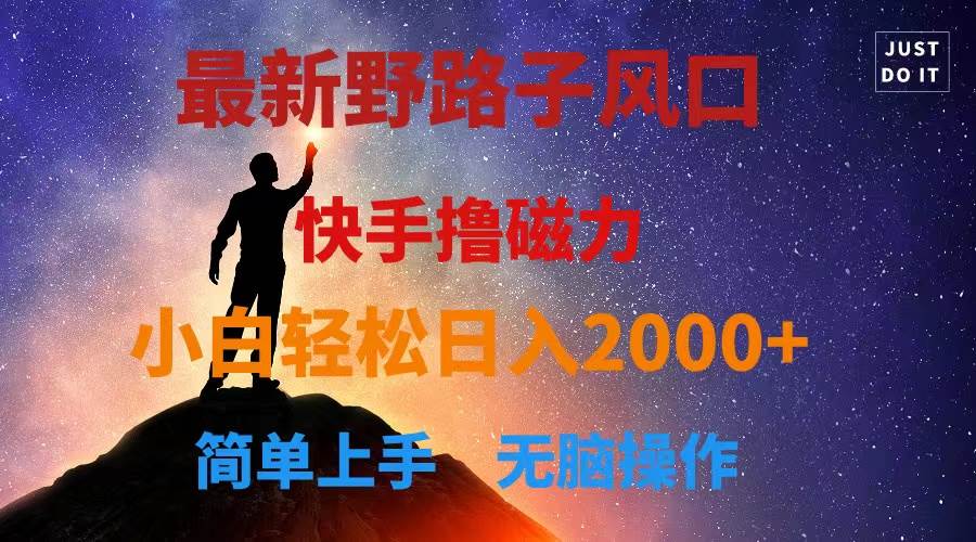 最新風口！快手擼磁力，野路子，小白無腦操作日入2000+