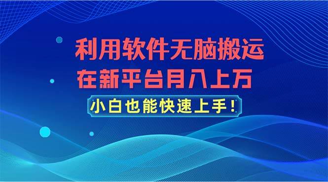 利用軟件無(wú)腦搬運(yùn)，在新平臺(tái)月入上萬(wàn)，小白也能快速上手