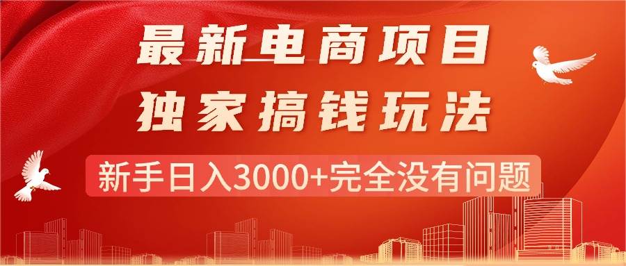 最新電商項目-搞錢玩法，新手日入3000+完全沒有問題