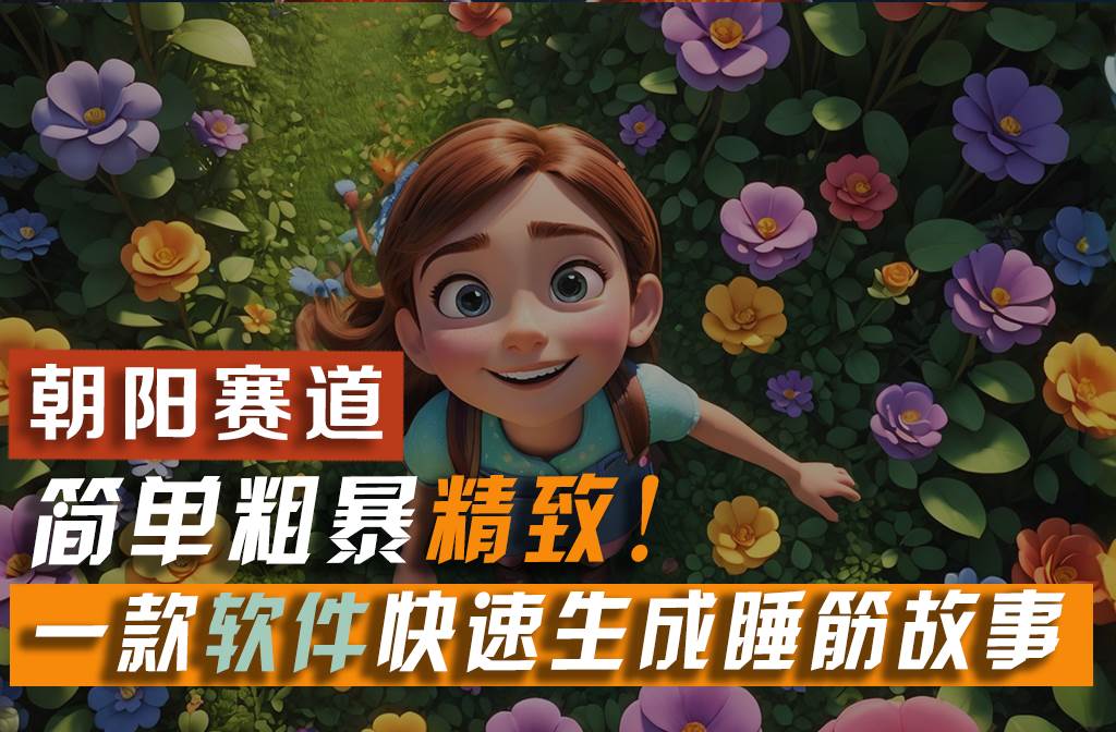 利用一款軟件5分鐘一條爆款睡前故事，簡單粗暴精致！小白月入2w+