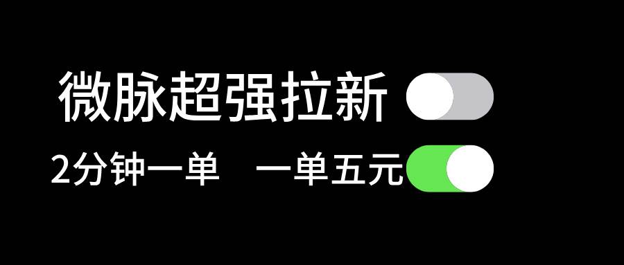微脈超強拉新， 兩分鐘1單， 一單利潤5塊，適合小白插圖