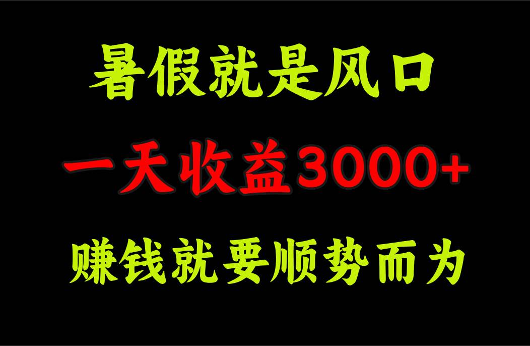 一天收益3000+ 賺錢就是順勢而為，暑假就是風口插圖