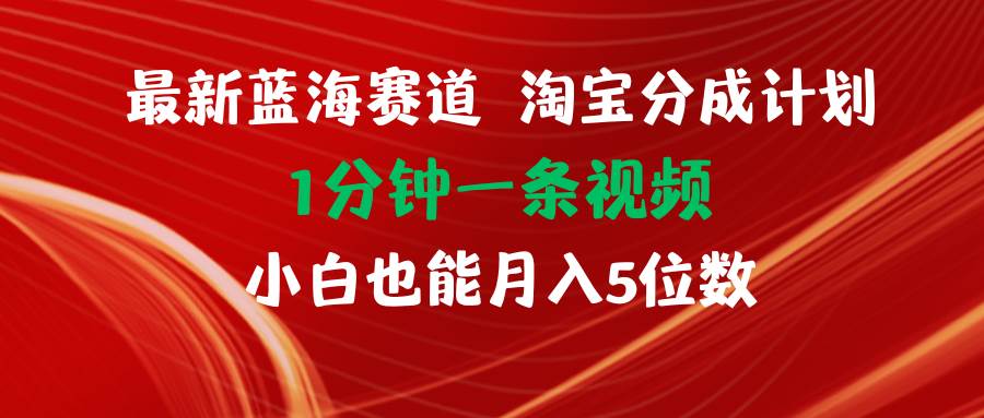 最新藍(lán)海項(xiàng)目淘寶分成計(jì)劃1分鐘1條視頻小白也能月入五位數(shù)插圖