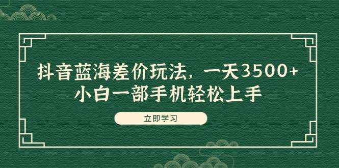抖音藍海差價玩法，一天3500+，小白一部手機輕松上手插圖