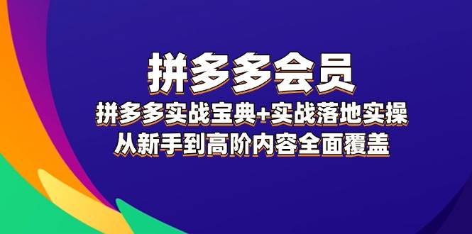 拼多多 會員，拼多多實戰寶典+實戰落地實操，從新手到高階內容全面覆蓋